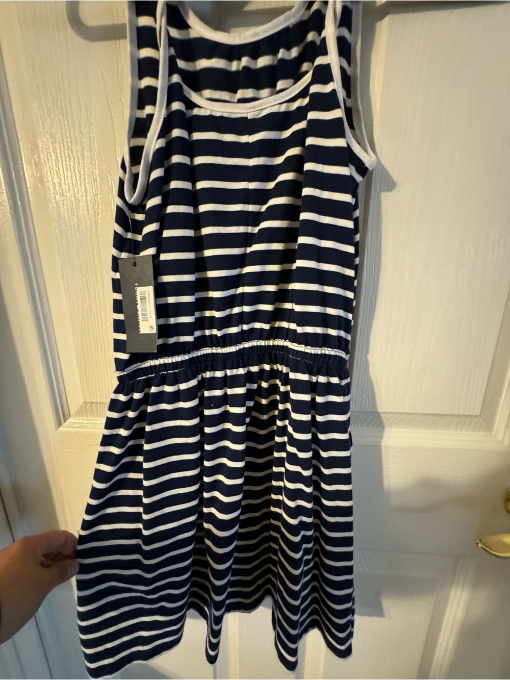Tommy Hilfiger Navy and White Striped Tank Dress